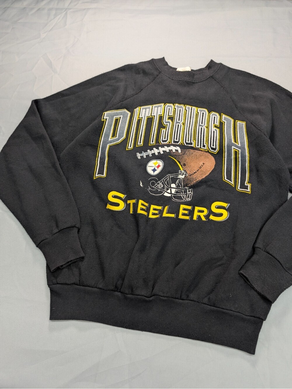 Vintage Pittsburgh Steelers Sweatshirt Game Day Medium Black